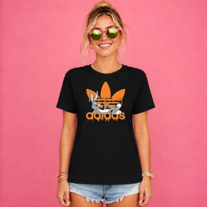 Tricou Bugs Bunny Portocaliu Logo Retro Urban Street Style Art, din bumbac 100%, tricou negru, Copii | Dama | Barbat - Img 2