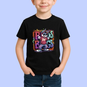 Tricou Bugs Bunny vibes graffiti cu fundal alb Copii | Dama | Barbat, negru