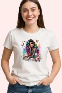 Tricou butterflies garden girl colorful tattoo, fata gradina cu fluturi si tatuaje colorate, Copii | Dama | Barbat - Img 4