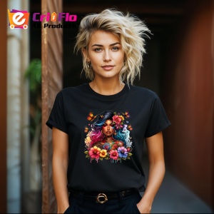 Tricou Butterfly girl flowers and tattoos, fata fluturi flori si tatuaje, Copii | Dama | Barbat , tricou negru - Img 8