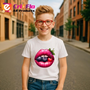 Tricou Buze afine si cirese, Lip gloss, Copii | Dama - Img 6