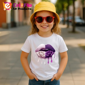 Tricou Buze curcubeu cu trandafir galben, Lip gloss, Copii | Dama - Img 10