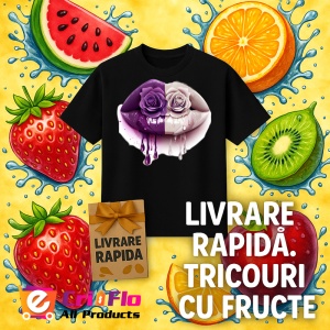 Tricou Buze femeie afine si cirese, Lip gloss, Copii | Dama, culoare negru - Img 18