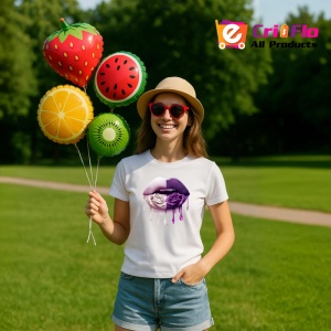 Tricou Buze femeie curcubeu cu trandafir galben, Lip gloss, Copii | Dama - Img 9