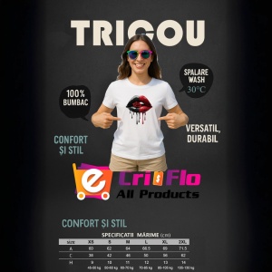 Tricou Buze femeie rosu si alb cu trandafiri duali, Lip gloss, Copii | Dama - Img 14