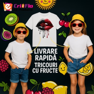 Tricou Buze rosu intens cu trandafir si auriu lichid, Lip gloss, Copii | Dama - Img 18