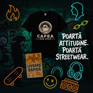 Tricou Cafea sub apus Negru, Copii | Dama | Barbat - Img 5