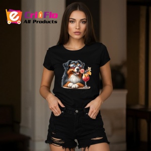 Tricou Caine australian shepherd ochelari cocktail rosu fructe, Copii | Dama | Barbat , tricou negru - Img 7