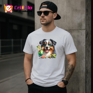 Tricou caine australian shepherd ochelari cocktail verde fructe, Copii | Dama | Barbat - Img 5