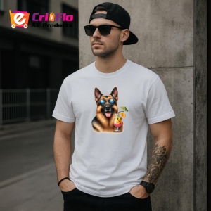 Tricou caine ciobanesc german ochelari cocktail tropical, Copii | Dama | Barbat - Img 5