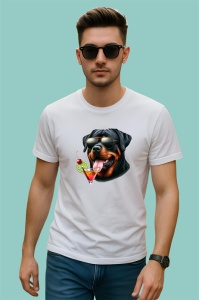Tricou caine rottweiler ochelari cocktail rosu verde, Copii | Dama | Barbat - Img 2
