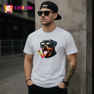 Tricou caine rottweiler ochelari cocktail rosu verde, Copii | Dama | Barbat
