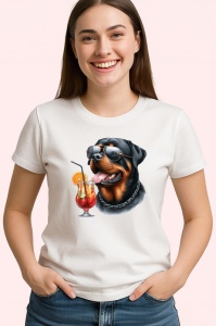 Tricou caine rottweiler ochelari lant cocktail portocala, Copii | Dama | Barbat - Img 4