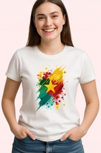 Tricou Cameroon Steag Splash Art, Copii | Dama | Barbat - Img 4