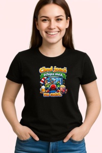 Tricou Cand Joaca Echipa Mea Restul Nu Exista V2, din bumbac 100%, tricou negru Copii | Dama | Barbat - Img 3
