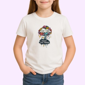 Tricou Cant Talk Busy Overthinking, Copii | Dama | Barbat - Img 3
