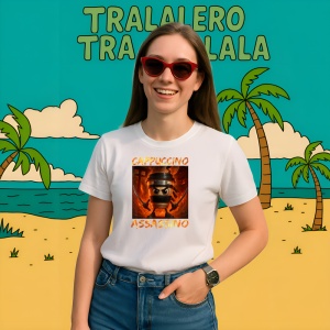Tricou Cappuccino Assassino Ninja Red ** Tralalero Tralala Copii | Dama | Barbat - Img 11