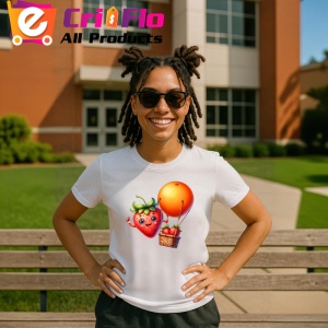 Tricou Capsuna amuzanta de vara cu balonul cu aer, Fructe, Copii | Dama - Img 11