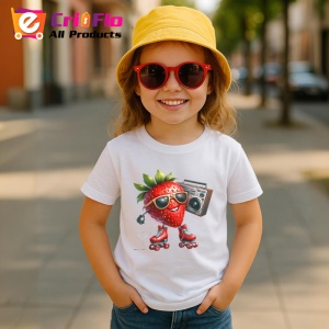 Tricou Capsuna amuzanta de vara party pe role, Fructe, Copii | Dama - Img 4