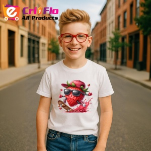 Tricou Capsuna amuzanta de vara skateboard, Fructe, Copii | Dama - Img 5