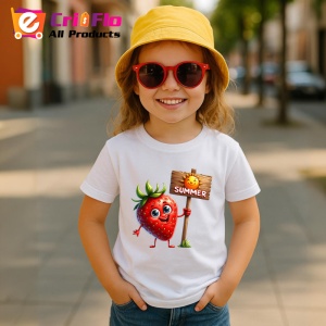 Tricou Capsuna amuzanta de vara summer, Fructe, Copii | Dama - Img 4