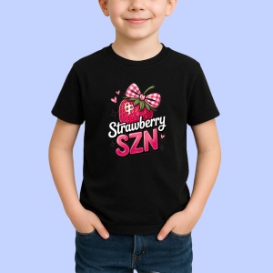 Tricou Capsuna Sezonul capsunilor, Fructe, Copii | Dama, culoare negru
