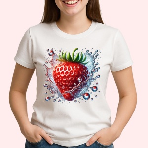 Tricou Capsuna si valuri reci, Fructe, Copii | Dama - Img 2