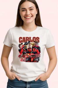 Tricou Carlos Sainz Colaj Artistic Masina Formula 1, Copii | Dama | Barbat - Img 3