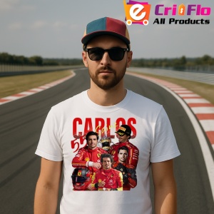 Tricou Carlos Sainz Formula 1 Imagine Dinamica Echipa Ferrari, Copii | Dama | Barbat - Img 5