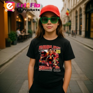 Tricou Carlos Sainz Junior Colaj Formula 1 Imagine Dinamica, Copii | Dama | Barbat - Img 5