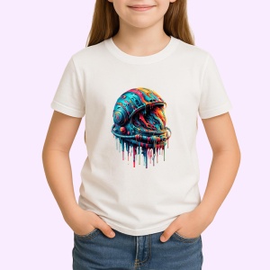 Tricou Casca astronaut arta dripping univers colorat Copii | Dama | Barbat - Img 3