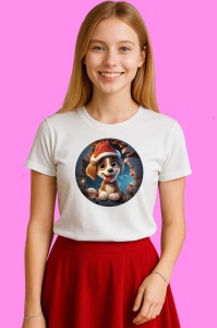 Tricou Catel Mos Craciun, din bumbac 100% Copii | Dama | Barbat