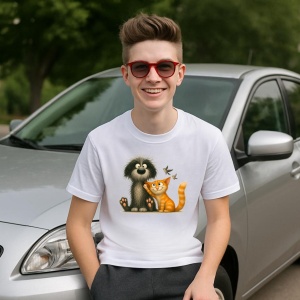 Tricou Catel si pisica - Copii | Dama | Barbat