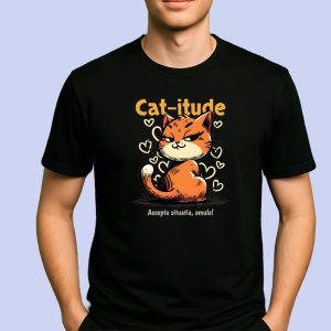 Tricou CatNegru,itude accepta situatia omule Negru, Copii | Dama | Barbat