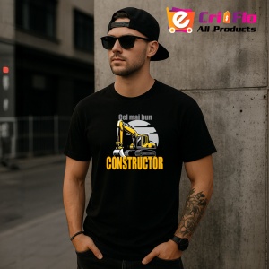 Tricou Cel Mai Bun Constructor Utilaj, din bumbac 100%, tricou negru, Dama | Barbat - Img 3