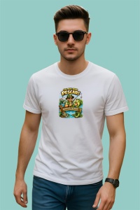 Tricou Cel Mai Bun Pescar Munte Natura V3, din bumbac 100% , tricou alb pentru Dama | Barbat - Img 3