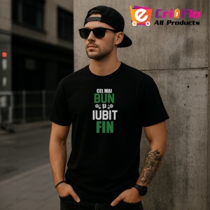 Tricou Cel Mai Bun Si Iubit Fin, din bumbac 100%, tricou negru, Dama | Barbat