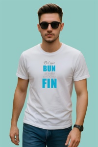Tricou Cel Mai Bun Si Iubit Fin V5 Albastru, din bumbac 100% , tricou alb pentru Barbat - Img 2