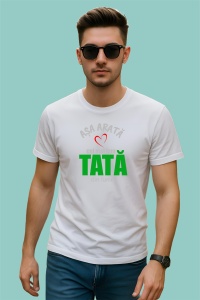 Tricou Cel Mai Bun Tata, din bumbac 100%, tricou alb, Dama | Barbat