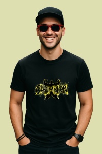 Tricou Champion Silueta Galben Negru, Copii | Dama | Barbat, culoare negru - Img 2