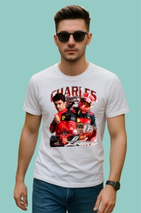 Tricou Charles Leclerc Portret Formula 1 Costum Ferrari, Copii | Dama | Barbat