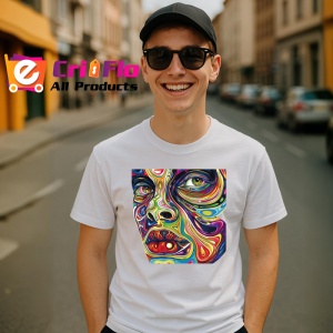 Tricou Chip uman cu contururi colorate abstracte Copii | Dama | Barbat - Img 5