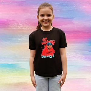 Tricou Chris Brown - King of R&B Red, muzica Hip-Hop / Trap, Dama | Barbat | Copii, Culoare Negru - Img 4