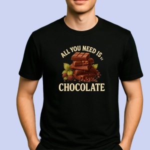 Tricou Ciocolata All you need is Negru, Copii | Dama | Barbat - Img 2