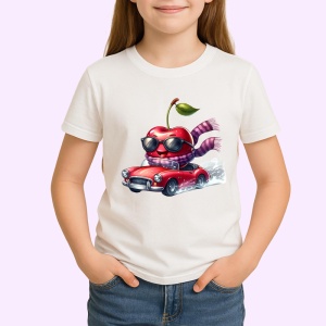 Tricou Cireasa de vara amuzanta in masina, Fructe, Copii | Dama