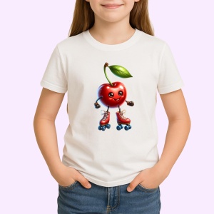 Tricou Cireasa de vara amuzanta pe role, Fructe, Copii | Dama