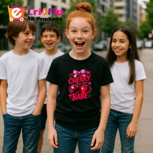 Tricou Cireasa in varf, baby, Fructe, Copii | Dama, culoare negru - Img 5