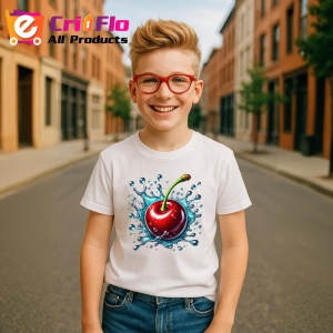 Tricou Cireasa si val acvatic proaspat, Fructe, Copii | Dama - Img 5