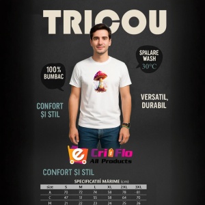 Tricou Ciuperca Magica Ilustratie Poligonala, Copii | Dama | Barbat - Img 6