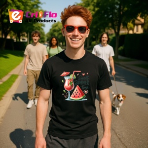 Tricou Cocktail cu pepene rosu text sweet summer time design estival Copii | Dama | Barbat, negru - Img 5